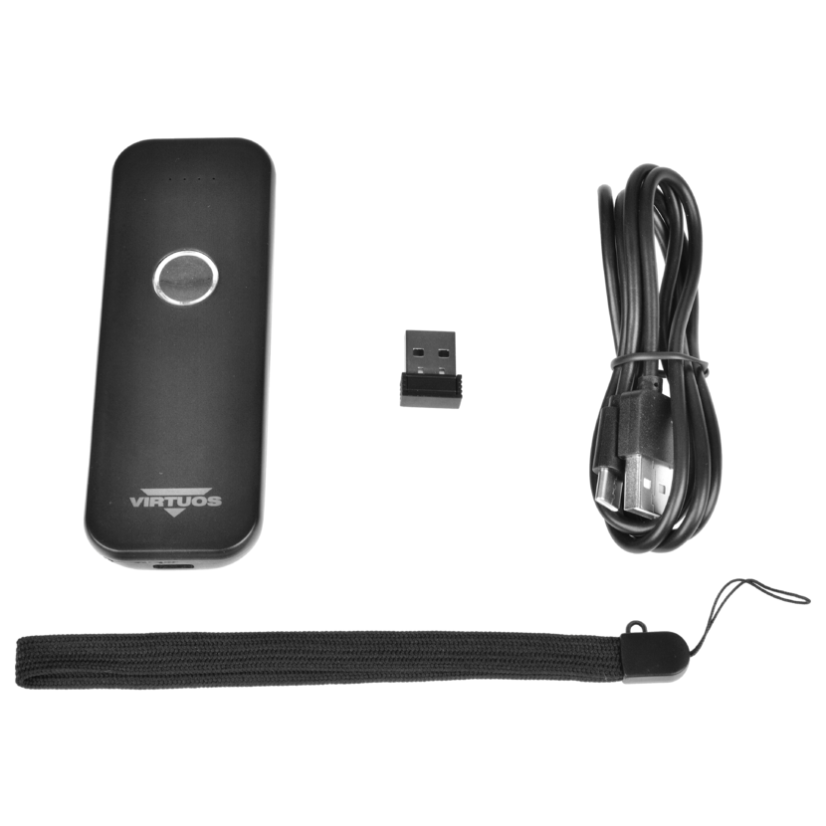 Scanner CCD 2D Virtuos HW-856A mini, bezdrôtový, vreckový, čierny
