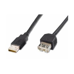 PremiumCord USB 2.0 kabel prodlužovací, A-A, 2m, černý
