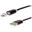 Kábel micro USB - USB 2.0, magnetický, nabíjací, 1,8 m