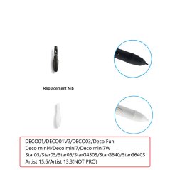 XP-PEN náhradní hroty pro pera P01, P03 a P05, bílý / 10KS