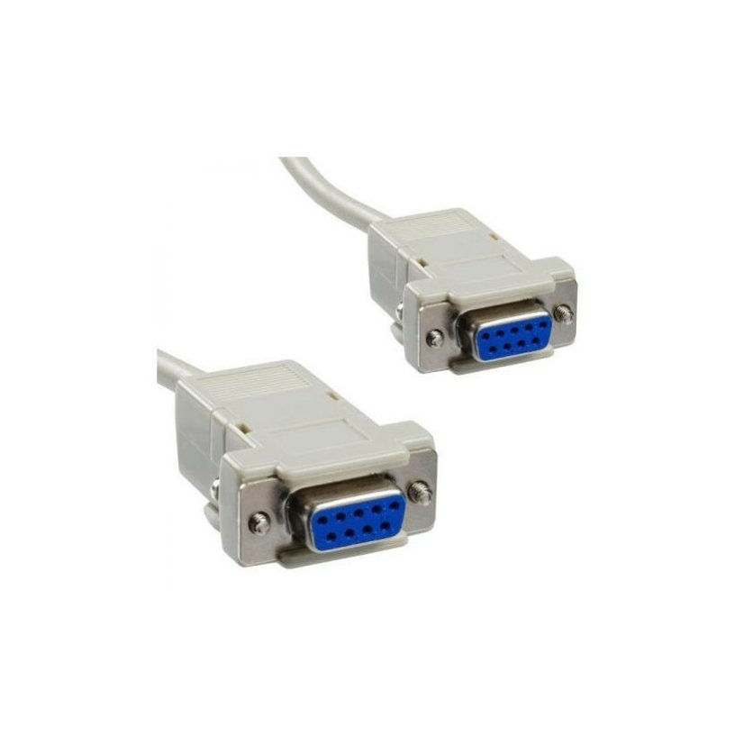 Sériový kabel překřížený-CROSS DB9F-DB9F, 2 m, šedý