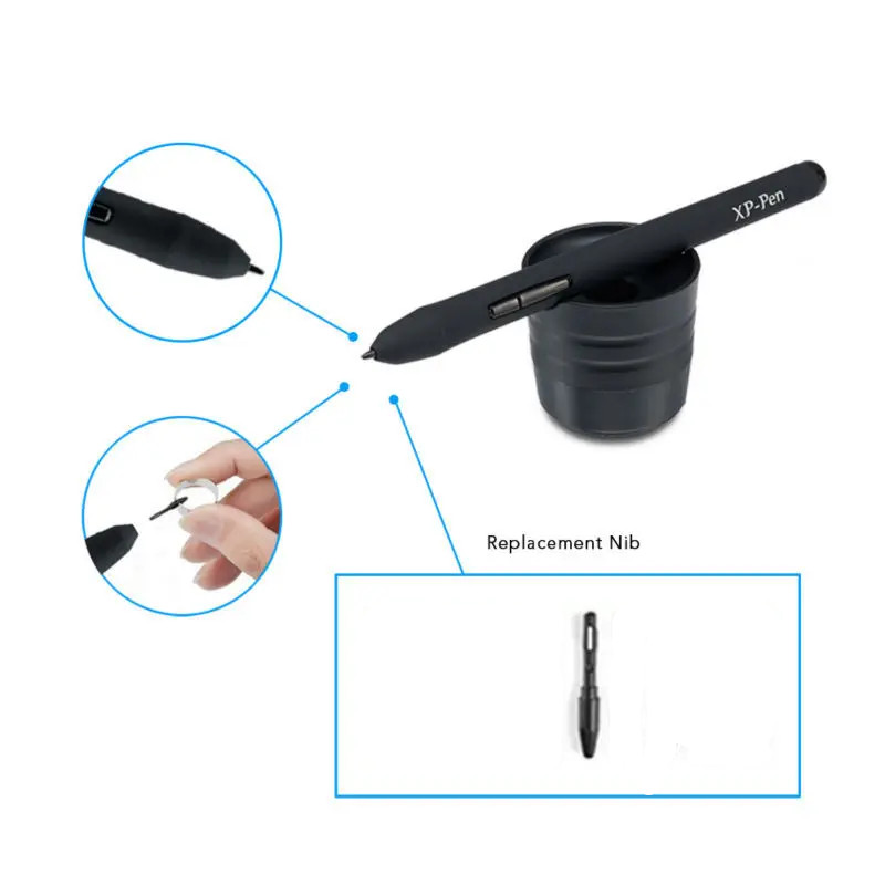 XP-PEN náhradní hroty pro pera P01, P03 a P05, bílý / 10KS