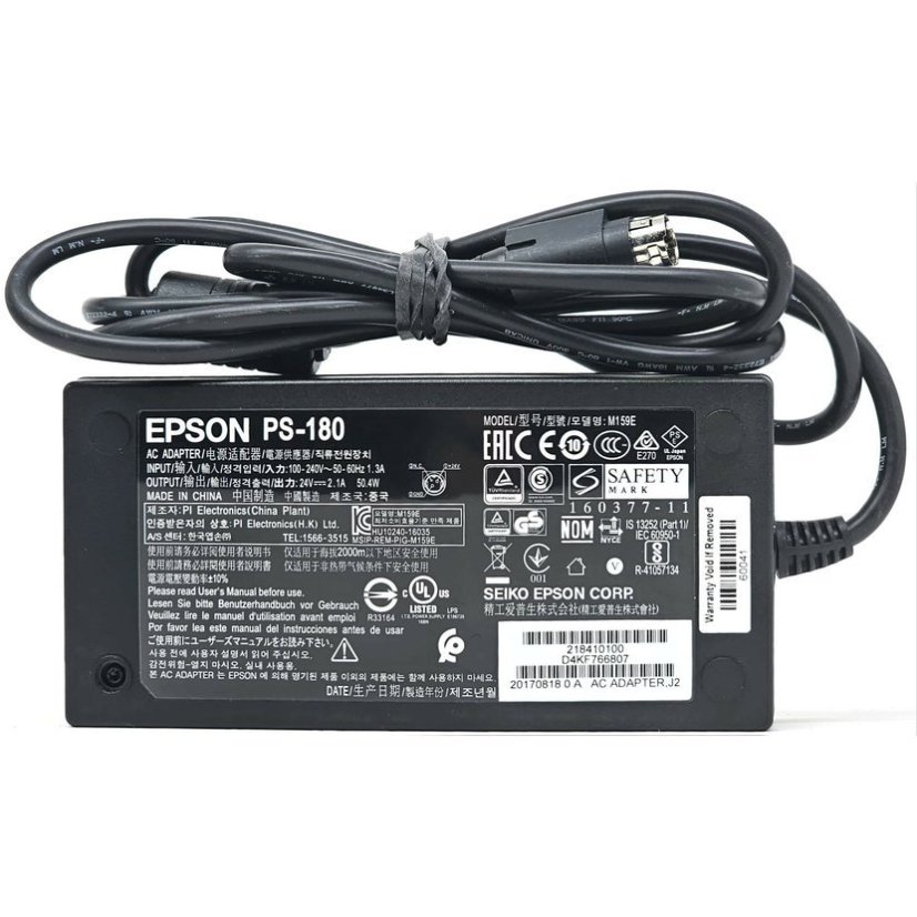 EPSON PS-180 24V 2.1A 3-PIN napájecí adaptér pro pokladní tiskárny EPSON řady TM